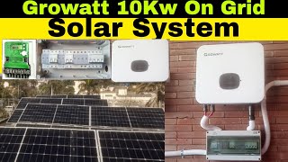 Growatt 10Kw On Grid  Solar System Complete Installation  Nat Meter System  Urdu amp Hindi [upl. by Akkina]