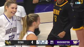 Siena vs Washington  Women Basketball Nov 102024 [upl. by Yasui]