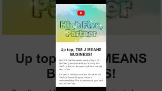 How I became a YouTube High Five Partner youtubehighfive youtubepartner shorts youtubecreators [upl. by Cloots567]