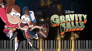 Gravity Falls  Opening Theme Piano tutorial and Karaoke [upl. by Tavi]