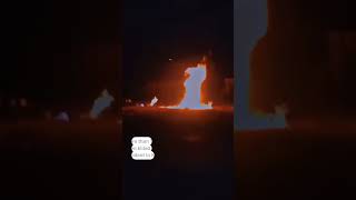 Eyewitness video shows large fire after fuel tanker explodes in Nigeria [upl. by Adnauqal]