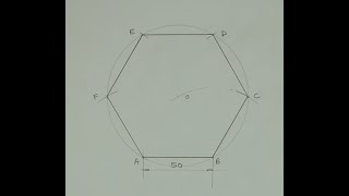 How to draw a hexagon when side is given  Engineering drawing  Technical drawing [upl. by Riane]