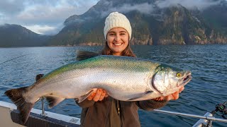 WILD Caught ALASKAN SALMON Catch Clean amp Cook Seward Alaska Fishing [upl. by Tybalt775]