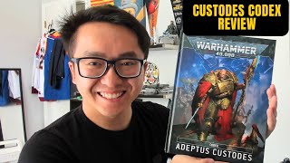 Warhammer 40K Adeptus Custodes 10th Edition Codex Book Review [upl. by Aihsa394]