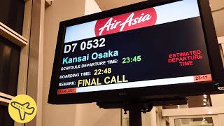 【AirAsia flight review】How was Kuala Lumpur to Osaka Late night flight [upl. by Agarhs696]