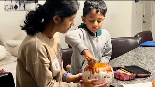 বাচ্চাদের school এ halloween কুমড়ো প্রোজেক্টমেহা বানালো লণ্ঠন আর রামা বানালো বাঁদর🐒 [upl. by Radford947]