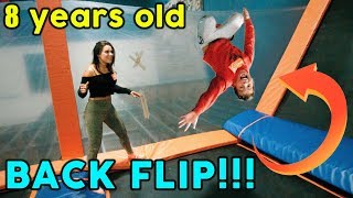 TEACHING OUR SON HOW TO BACKFLIP GONE WRONG  The Royalty Family [upl. by Skvorak]