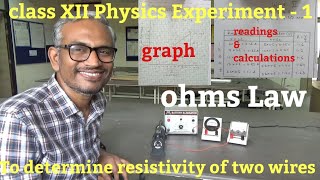 ohms Law resistivity specific resistance two wires physics experiment class 12 [upl. by Helsell]