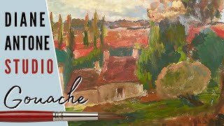 PAINT A LANDSCAPE IN BRITTANY  how to paint in gouache like Gauguin [upl. by Atteroc]