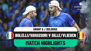 BolelliVavassori v GIlleVliegen Highlights  Italy v Belgium Davis Cup 2024 Finals Group Stage [upl. by Anabahs]