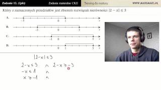 Zad 12 Nierówność z wartością bezwzględną trening do matury [upl. by Carina1]