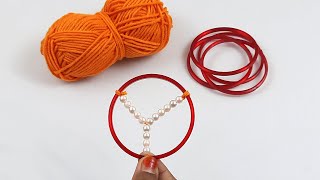 How to Make Mini Dream Catcher  Old Bangle Reuse Idea  Woolen Craft Idea [upl. by Seluj]