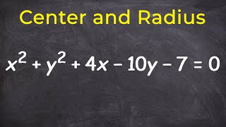 How to find the center and radius of a circle in standard form [upl. by Dlarej]