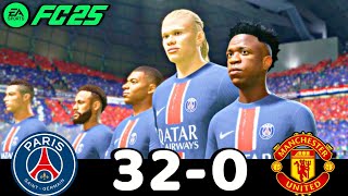 FIFA 25  MESSI RONALDO MBAPPE NEYMAR  ALL STARS  PSG 32  0 MANCHESTER UNITED [upl. by Emie]