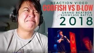 REACTION  CODFISH vs DLOW  Grand Beatbox SHOWCASE Battle 2018  FINAL [upl. by Ycnahc]