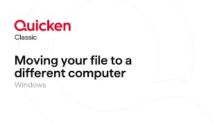 Quicken Classic for Windows  Moving a data file from one computer to another [upl. by Edahs685]