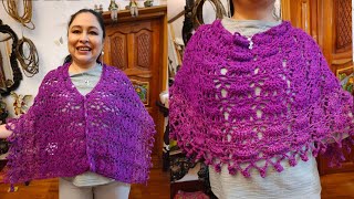 Poncho Cápita quotMoritaquot muy FACIL de hacer a crochet [upl. by Haliek]