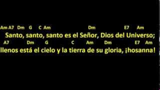 CANTOS PARA MISA  SANTO 6  LETRA Y ACORDES [upl. by Ennayk]