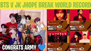 BTS V Jungkook Jhope Break World Record 🇮🇳 BTS Win Best Fandom Award 💙 [upl. by Karie]