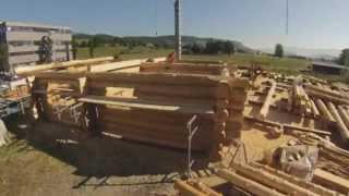 Blockhaus bauen mit Angehrn blockbauch [upl. by Normi]