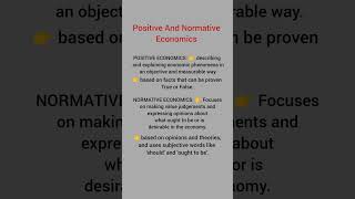 Positive And Normative Economics📌 economics economicstudent economy microeconomics [upl. by Forras]