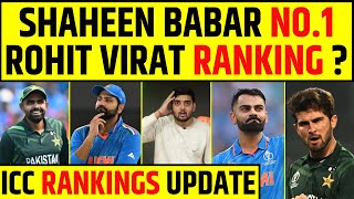 SHAHEEN SHAH AFRIDI BABAR AZAM THE NEW NO1 RANKED ICC PLAYER ROHIT SHARMA VIRAT KOHLI RANKING [upl. by Fax70]