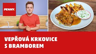 RECEPT  Vepřová krkovice s bramborem [upl. by Enitsirhk]