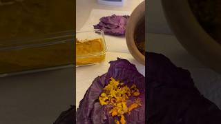 Turmeric poultice with cayenne pepper turmeric amp ginger crushed on red cabbage poultice [upl. by Saunders]