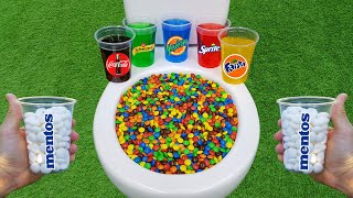 MampM Candy VS Popular Sodas  Fanta Coca Cola Sprite Yedigün Schweppes and Mentos in the toilet [upl. by Keeler8]