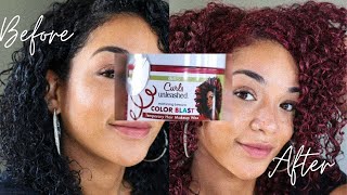 Trying out ORS Curls Unleashed Color Blast on my Natural Hair │SANGRIA [upl. by Adlihtam687]