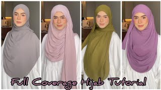 Simple And Easy Full Coverage Hijab Tutorial । New Hijab Style 2024 । [upl. by Ardnac]