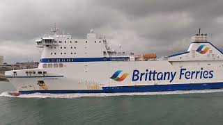 brittanyferriesuk Cotentin leaving Portsmouth SolentShips shipsTV [upl. by Arza]