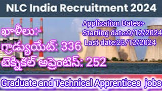 NLC India Recruitment 2024  Graduate amp Technical Apprentices jobs  nlc new vacancies [upl. by Airdnal956]