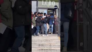 People seen shoving each other to get a job at LCBO in London ON [upl. by Netsyrk]