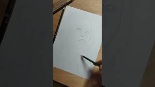 Graphite portrait drawing graphite portrait drawing sketch art youtubeshorts shorts [upl. by Aeht669]