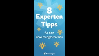 Bewerbungsschreiben  8 Experten Tipps shorts [upl. by Ier]