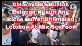 Dinarayo sa Bustos Bulacan Ngaun ang Ricos Unlimeted Buffet Letchon Mix Seafood at Marami pang iba [upl. by Pape742]