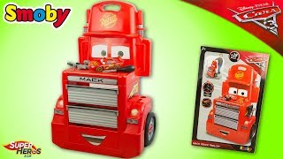 Cars 3 Trolley Mack Truck Servante Caisse à outils Flash McQueen Smoby Jouet Youtube Kids Noel 2018 [upl. by Alla]