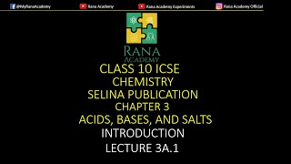 CLASS 10  ICSE  CHEMISTRY  SELINA PUBLICATION  ACIDS  INTRODUCTION  LECTURE 3A1 [upl. by Toille]