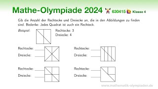 630415 🏋️‍♀️ MathematikOlympiade 2024 🏋️‍♀️ Klasse 4  Aufgabe 5  Wie viele Dreiecke siehst du [upl. by Harutak]