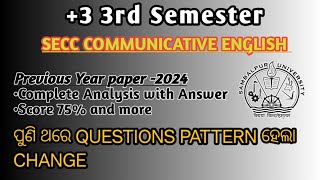 LATEST SECC QUESTION  3RD SEM 2024 SECC COMMUNICATIVE ENGLISH ANSWER DISCUSSION [upl. by Juliette]