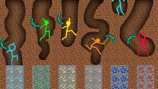 Stickman vs Minecraft  SURVIVAL BATTLE  WHO is Faster  Animation vs Minecraft Cartoon [upl. by Vannie]