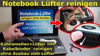 Notebook Lüfter  Lamellen reinigen ohne Ausbau  nur Klappe aufschrauben [upl. by Anairol]