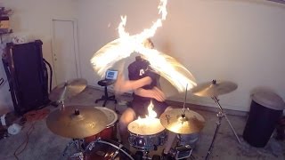 Burn  Drum Cover with Fire Sticks  Ellie Goulding  Drumming With Fire Brit Awards 2014 song [upl. by Ugo]