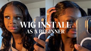 SUPER MELTED Wig Install for beginners by a beginner  Wig content journey starts NOW [upl. by Willamina]