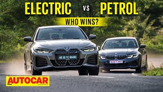 2022 BMW i4 vs M340i  An Eye For An i  Comparison  Autocar India [upl. by Consalve]