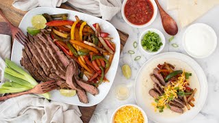 Chipotle and Tequila Steak Fajitas Recipe [upl. by Irneh]