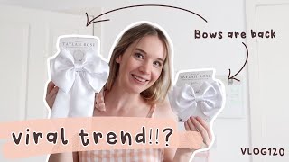 VIRAL trend 2024 hair bows are back  December launch making satin oversized hair accessory VLOG120 [upl. by Asen836]