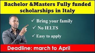 Fully Funded Scholarship In Italy in 2024 Bachelors amp masters  Study In Italy Without IELTS [upl. by Lugar600]