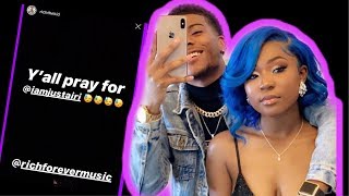 RICH THE KID worried about IAMJUSTAIRI AFTER BREAKUP W TRAYBILLS [upl. by Imhsar]